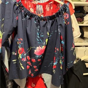 Unk Navy Off-Shoulder Floral Blouse